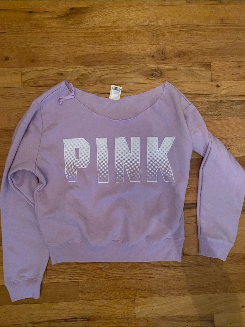 PINK Victoria's Secret Lightweight off shoulder Crewneck Sweatshirt - Lavender